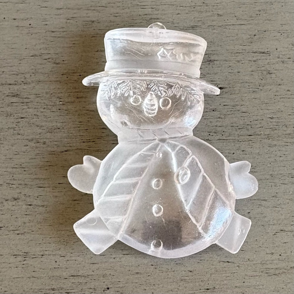 VTG Christmas Tree Ornaments Clear Frosted Plastic Angel Snowman 3 Inch Holiday - Picture 8 of 9